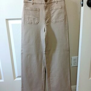 NWOT LOFT PALMER WIDE LEG PANTS, KHAKI, 2P